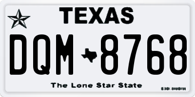 TX license plate DQM8768