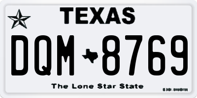 TX license plate DQM8769