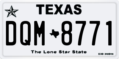 TX license plate DQM8771