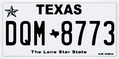 TX license plate DQM8773