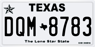 TX license plate DQM8783