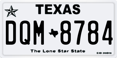 TX license plate DQM8784