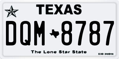 TX license plate DQM8787