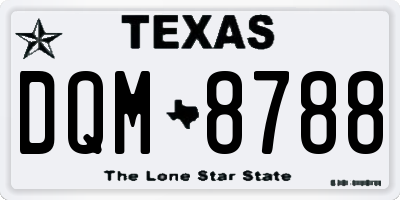 TX license plate DQM8788