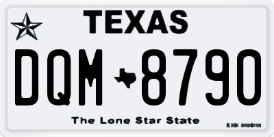 TX license plate DQM8790
