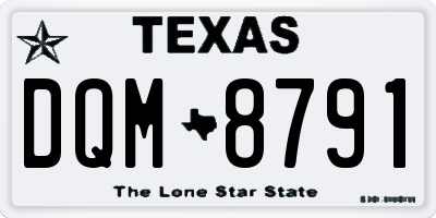 TX license plate DQM8791