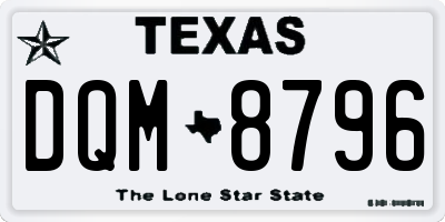 TX license plate DQM8796