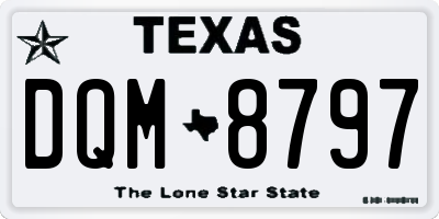 TX license plate DQM8797