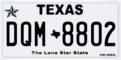 TX license plate DQM8802