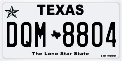 TX license plate DQM8804