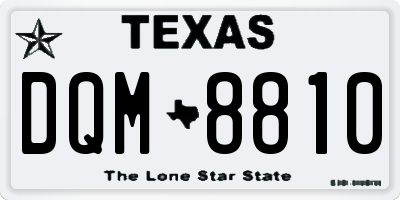 TX license plate DQM8810