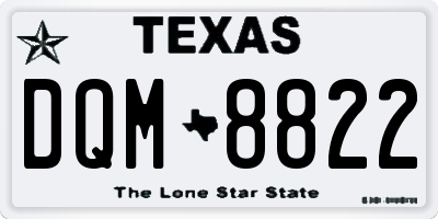 TX license plate DQM8822