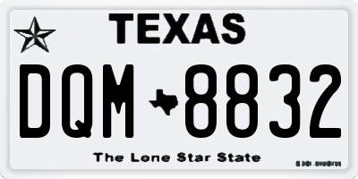 TX license plate DQM8832