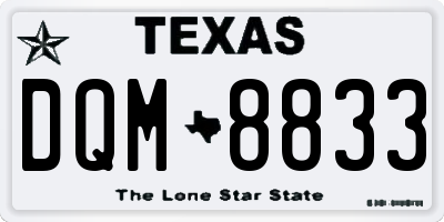 TX license plate DQM8833