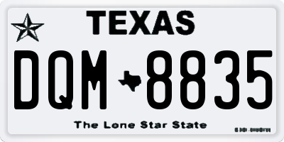 TX license plate DQM8835