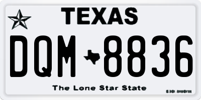 TX license plate DQM8836