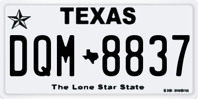 TX license plate DQM8837