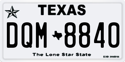 TX license plate DQM8840