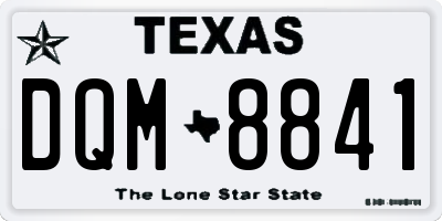 TX license plate DQM8841