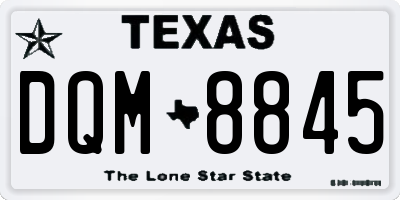 TX license plate DQM8845