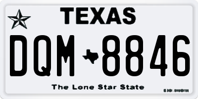 TX license plate DQM8846
