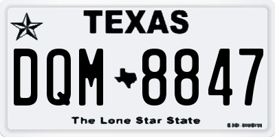 TX license plate DQM8847