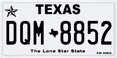 TX license plate DQM8852