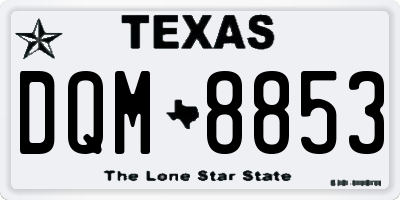 TX license plate DQM8853