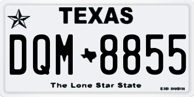 TX license plate DQM8855