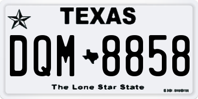 TX license plate DQM8858