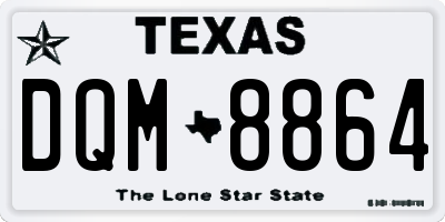 TX license plate DQM8864