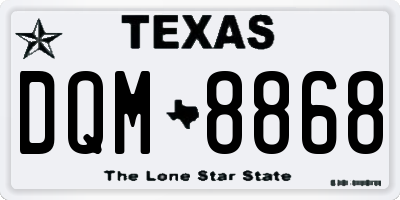 TX license plate DQM8868