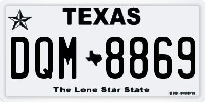 TX license plate DQM8869