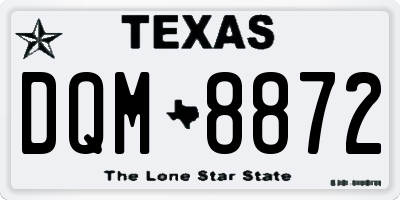 TX license plate DQM8872