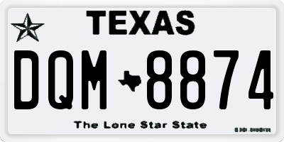 TX license plate DQM8874