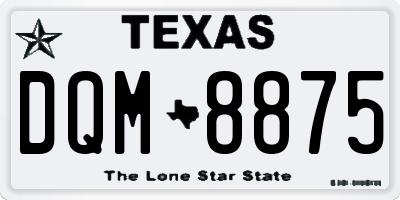 TX license plate DQM8875