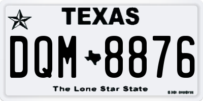 TX license plate DQM8876