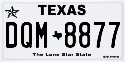 TX license plate DQM8877
