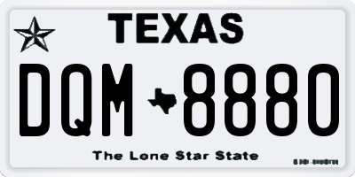 TX license plate DQM8880