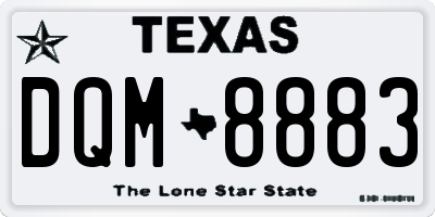 TX license plate DQM8883