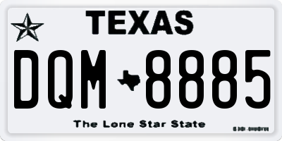 TX license plate DQM8885