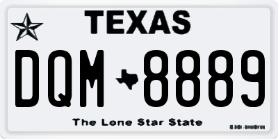 TX license plate DQM8889