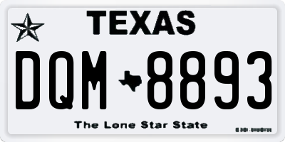 TX license plate DQM8893