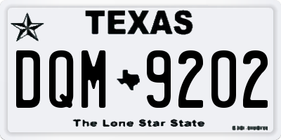 TX license plate DQM9202