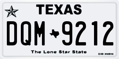 TX license plate DQM9212