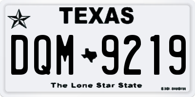 TX license plate DQM9219