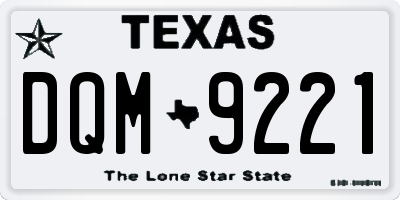 TX license plate DQM9221