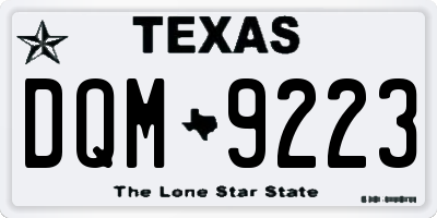 TX license plate DQM9223