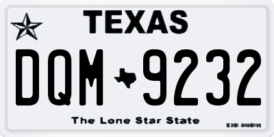 TX license plate DQM9232