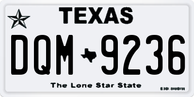 TX license plate DQM9236